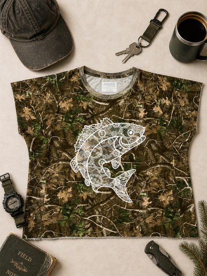 Fish Lace Graphic AOP Edgy Graphic Shirt