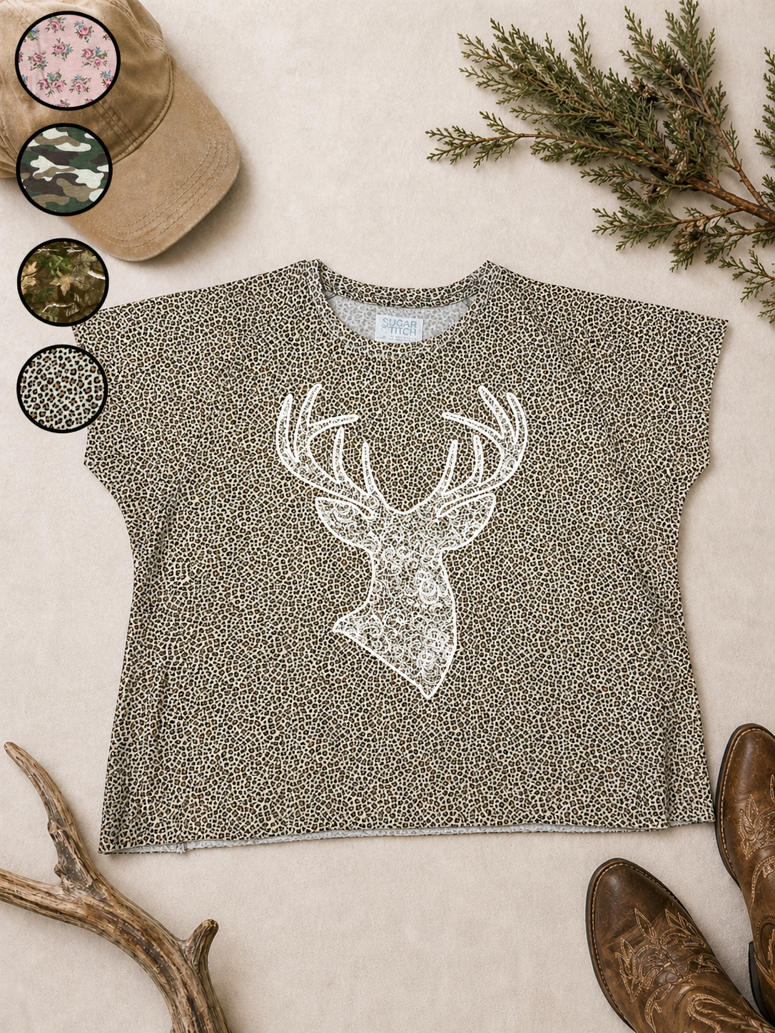 Buck Lace Graphic AOP Edgy Graphic Shirt