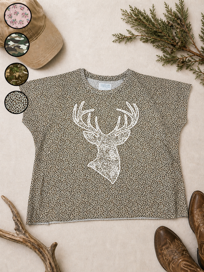 Buck Lace Graphic AOP Edgy Graphic Shirt