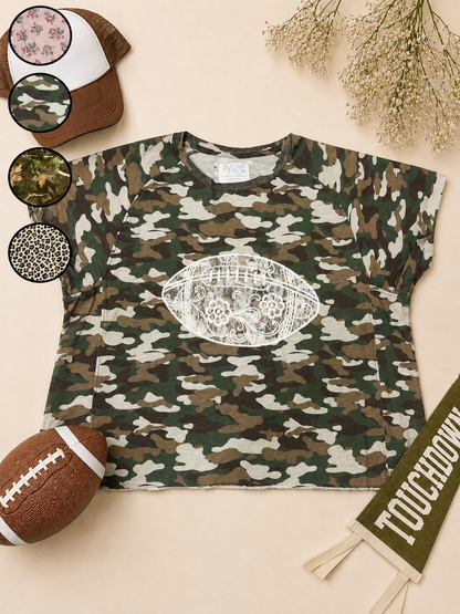 Football Lace Graphic AOP Edgy Graphic Shirt