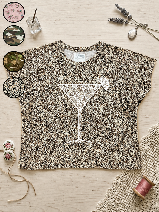 Martini Lace Graphic AOP Edgy Graphic Shirt