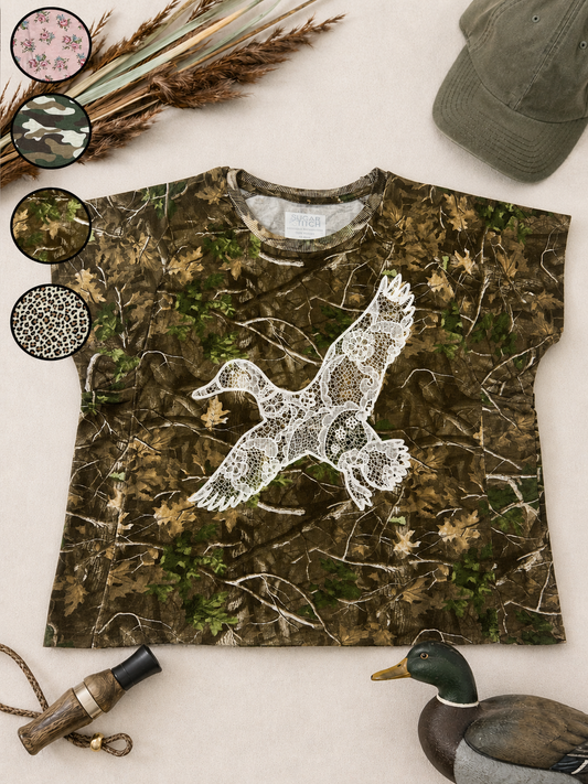 Duck Lace Graphic AOP Edgy Graphic Shirt
