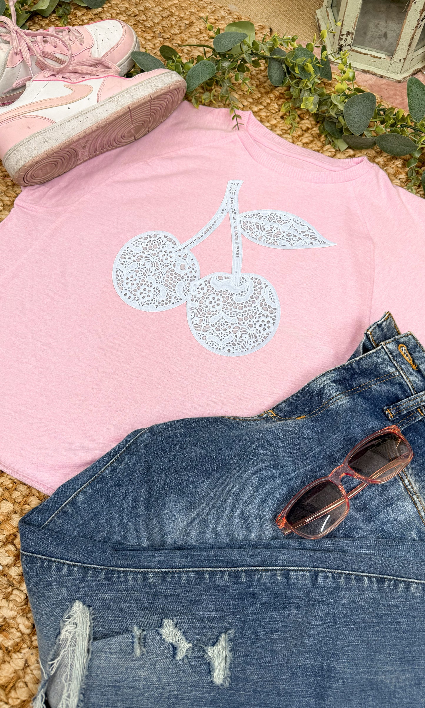 Cherry Lace Graphic Edgy Shirt