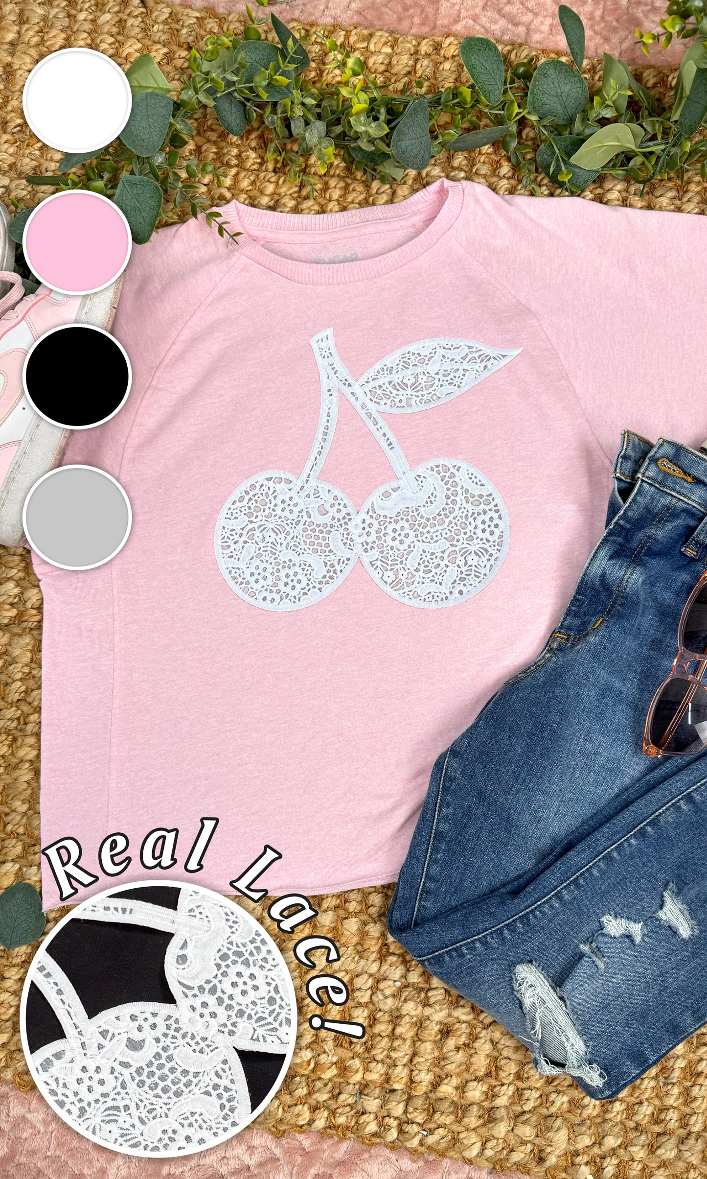 Cherry Lace Graphic Edgy Shirt