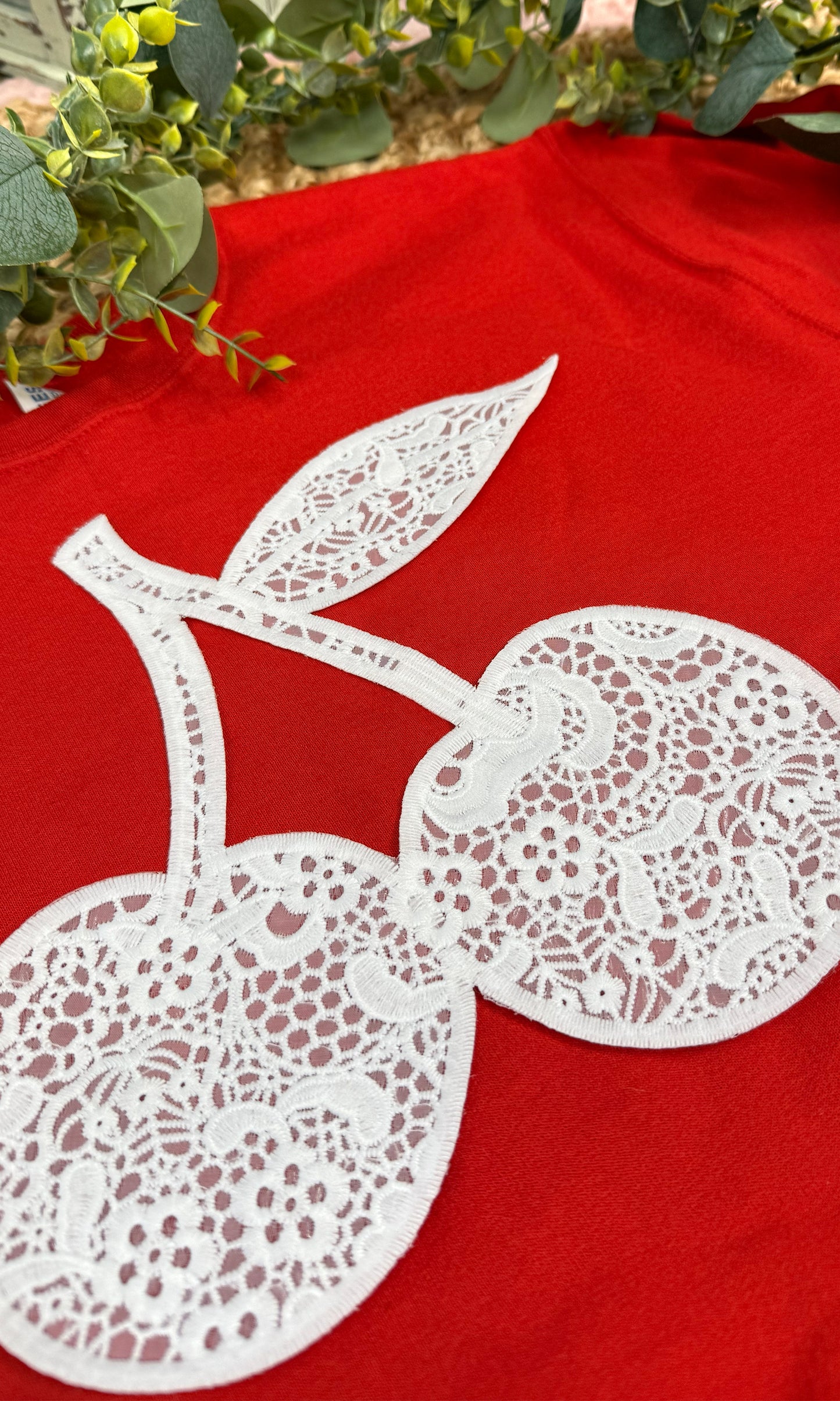 Cherry Lace Graphic Sweatshirt