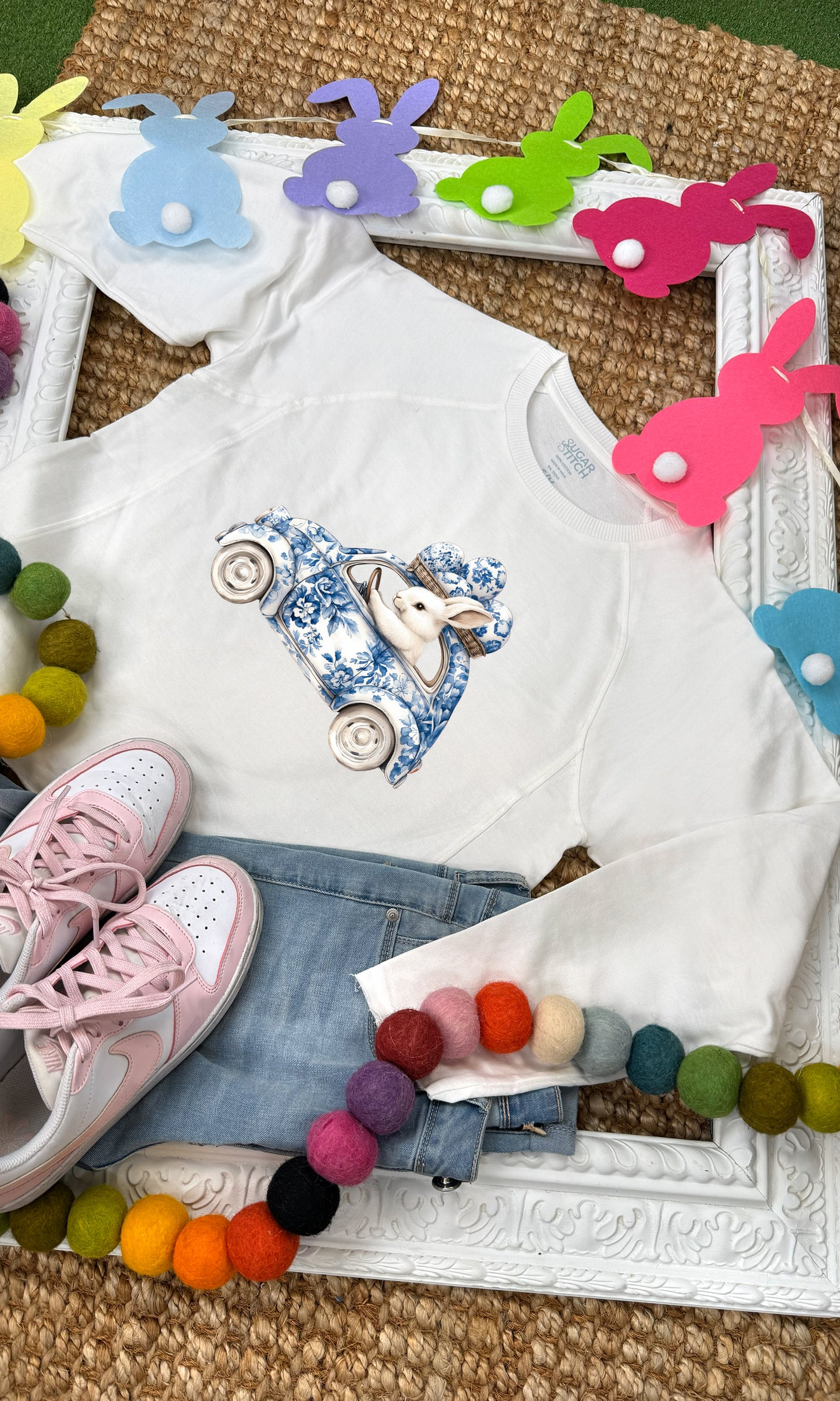 Chinoiserie Doodle Bug Easter Long Sleeve Edgy Graphic Shirt