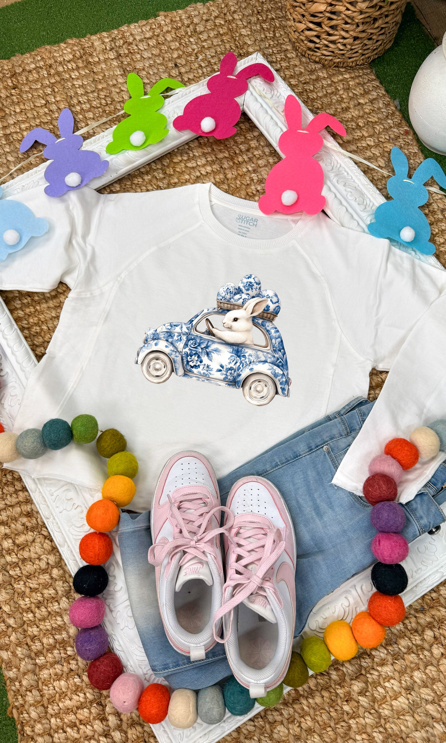 Chinoiserie Doodle Bug Easter Long Sleeve Edgy Graphic Shirt