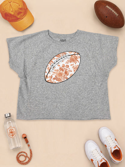 Chinoiserie Game Day Football Graphic Edgy Shirt
