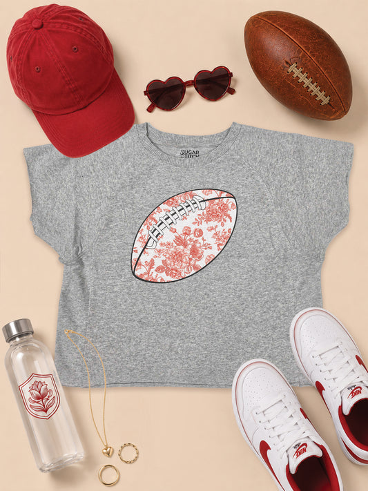 Chinoiserie Game Day Football Graphic Edgy Shirt