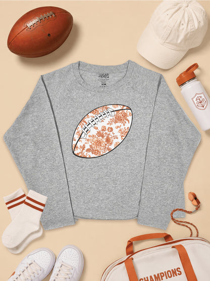 Chinoiserie Game Day Football Graphic Long Sleeve Edgy Shirt