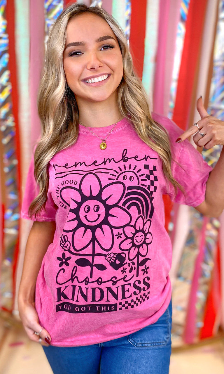 Choose Kindness Mineral Washed Graphic T-Shirt