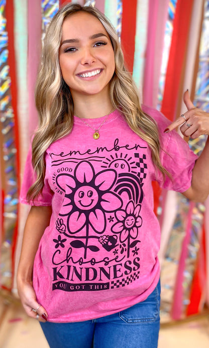 Choose Kindness Mineral Washed Graphic T-Shirt