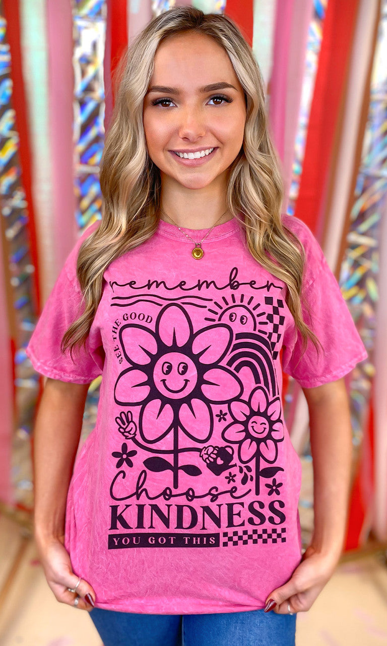 Choose Kindness Mineral Washed Graphic T-Shirt