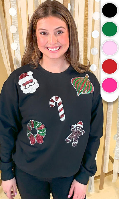 Christmas Things Sequin Graphic Sweatshirt