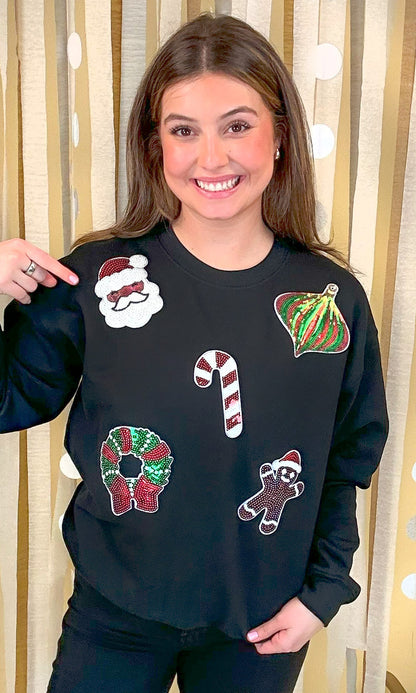 Christmas Things Sequin Graphic Sweatshirt
