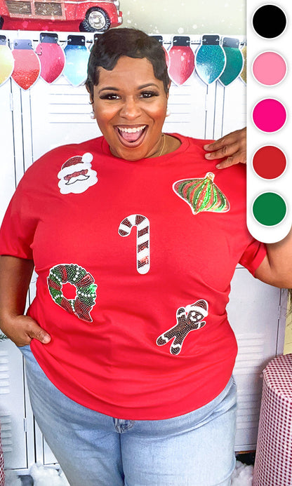 Christmas Things Sequin Graphic T-Shirt