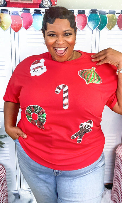 Christmas Things Sequin Graphic T-Shirt