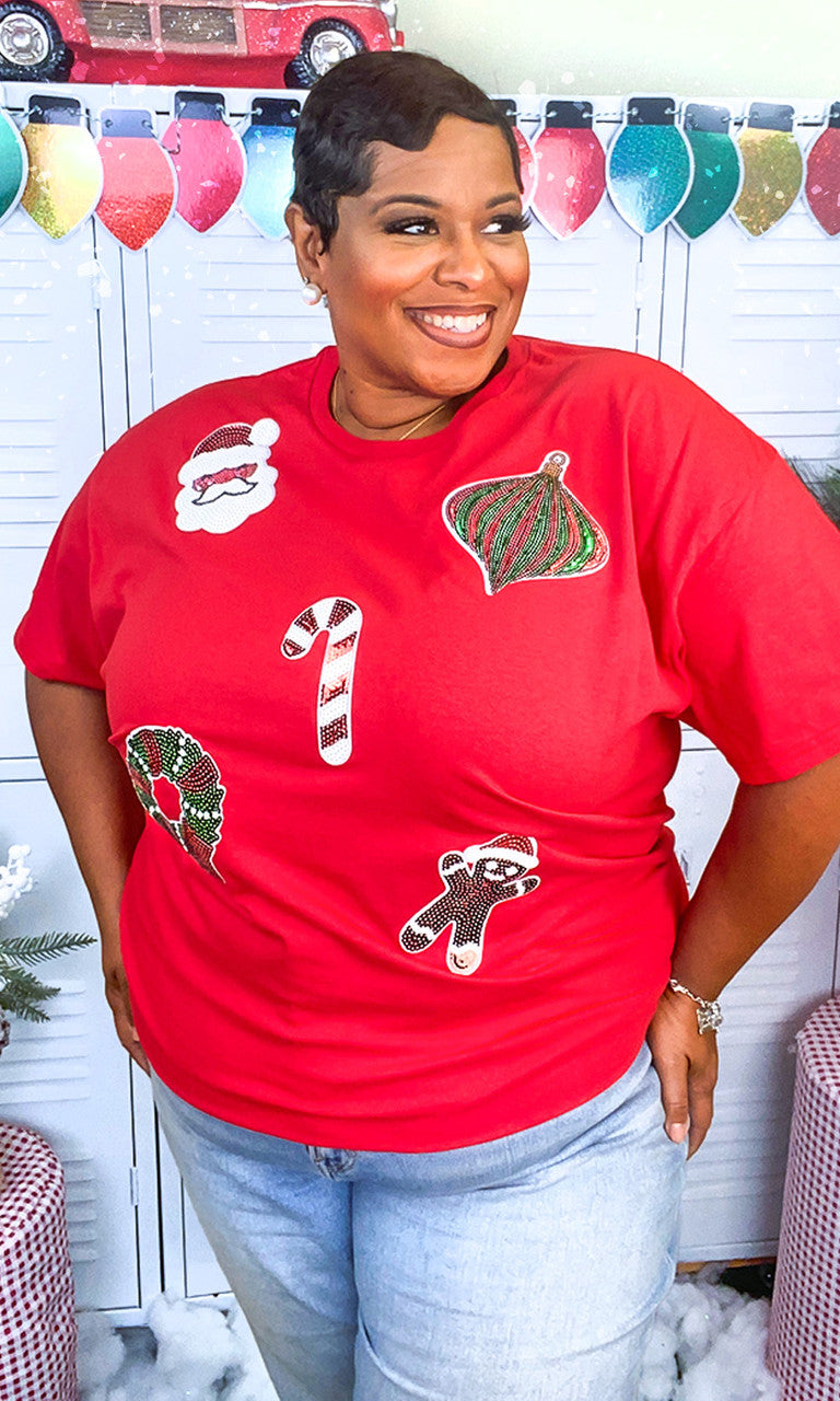 Christmas Things Sequin Graphic T-Shirt