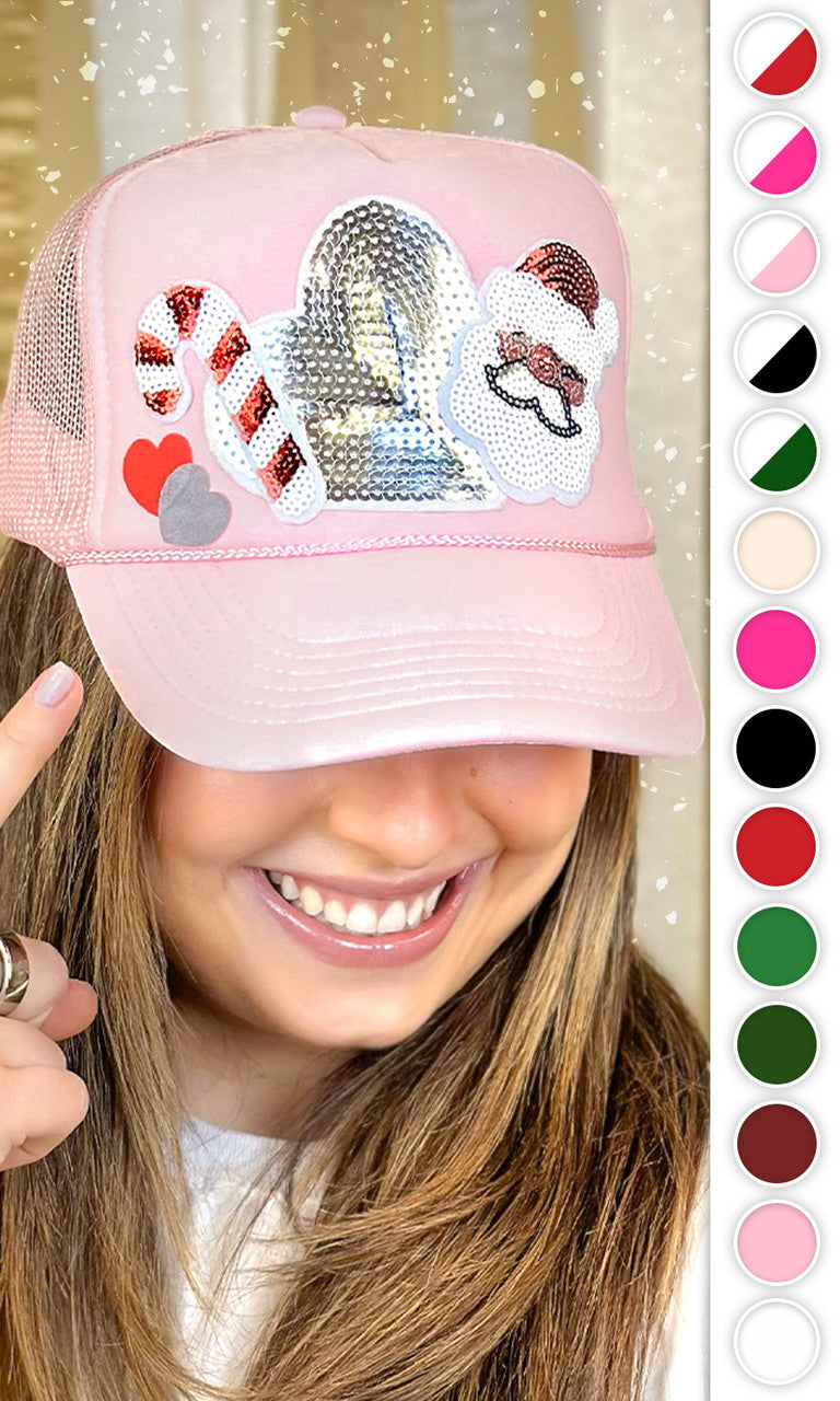 Christmas Things Sequin Patch Trucker Hat