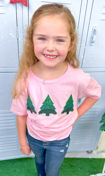 Christmas Tree Sparkle Sequin Graphic T-Shirt