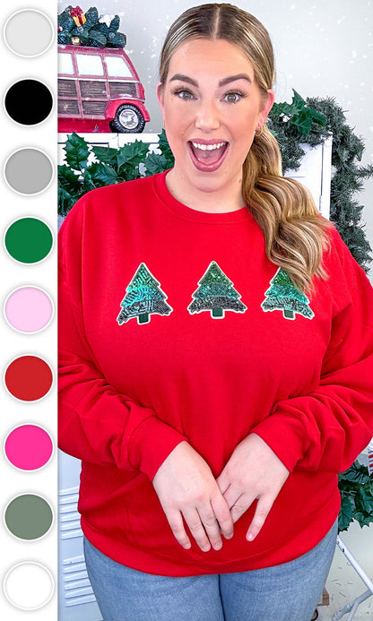 Christmas Tree Sparkle Sequin Graphic Sweatshirt