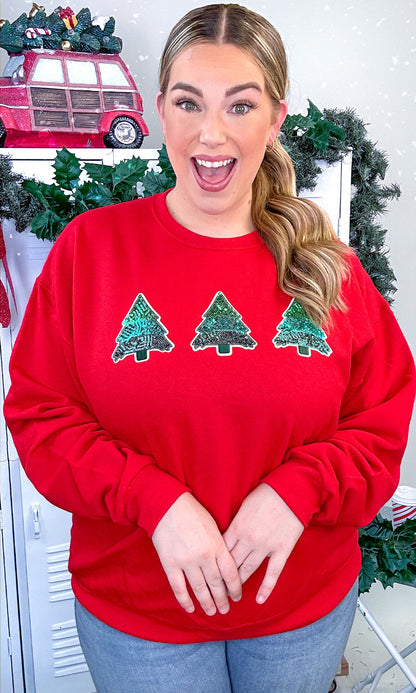 Christmas Tree Sparkle Sequin Graphic Sweatshirt