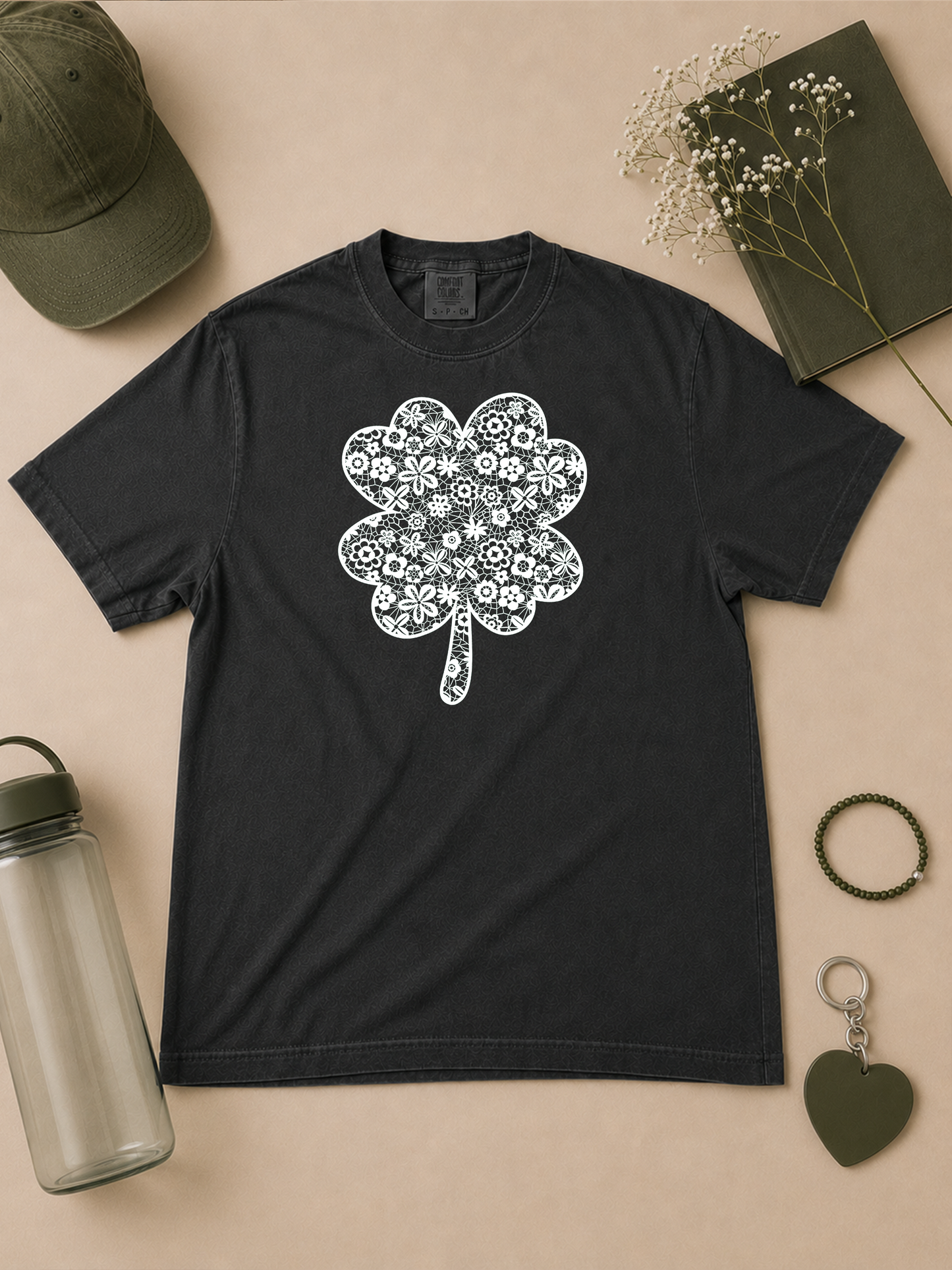 Clover Lace Graphic Comfort Color Graphic T-Shirt