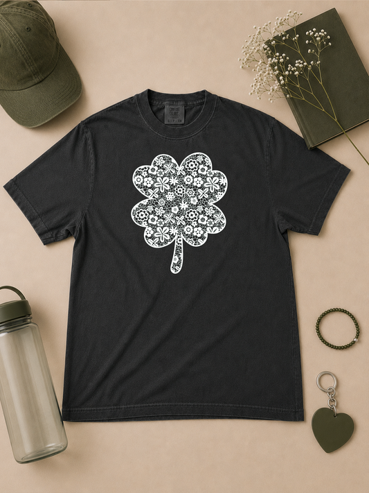 Clover Lace Graphic Comfort Color Graphic T-Shirt