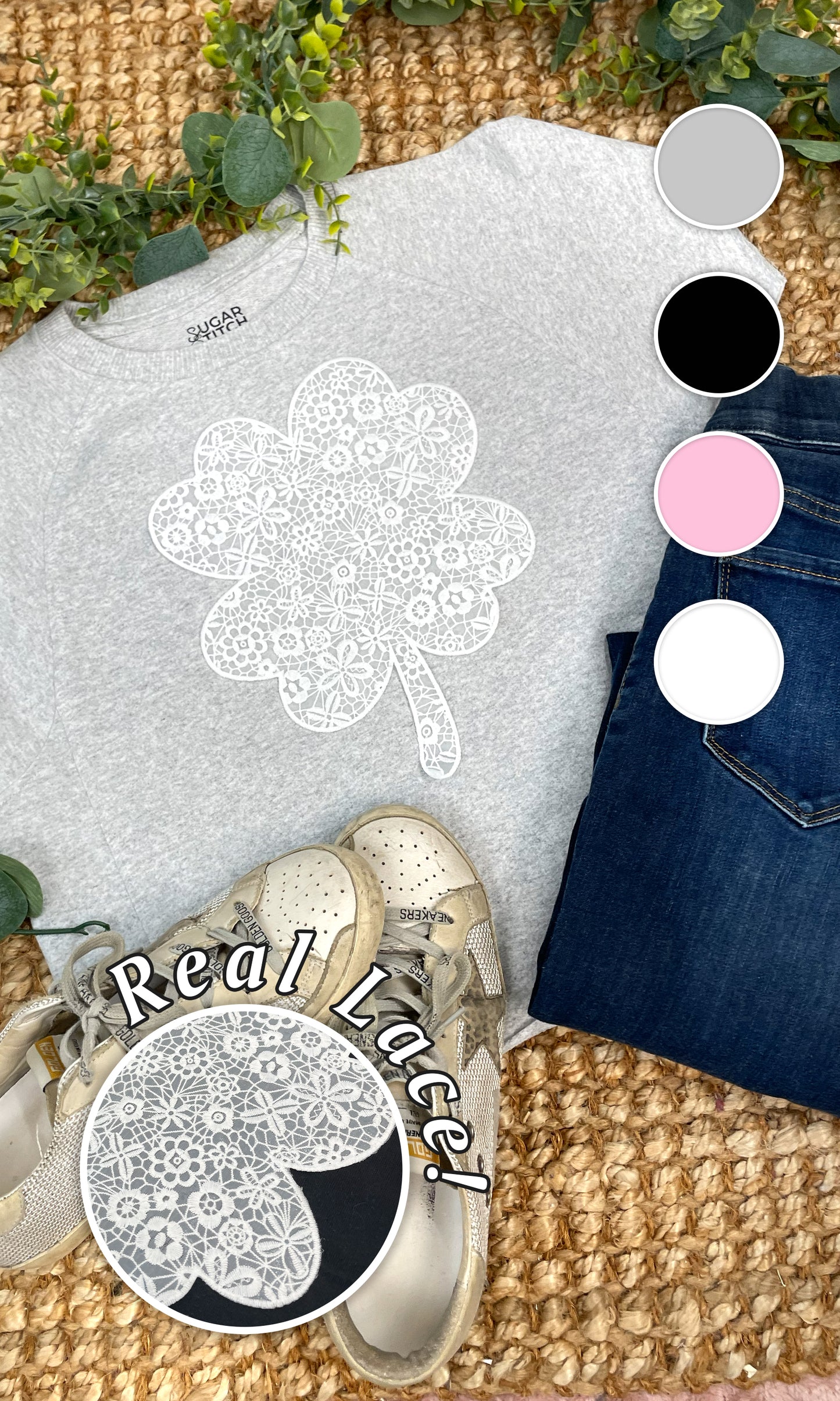 Clover Lace Graphic Edgy Shirt