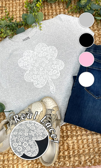 Clover Lace Graphic Edgy Shirt