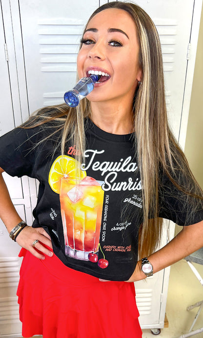 Cocktail Recipe Graphic Crop Top T-Shirt
