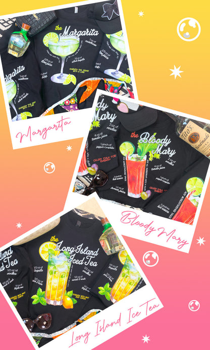 Cocktail Recipe Custom Graphic Crop Top T-Shirt