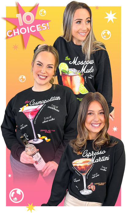 Cocktail Recipe Graphic Sweatshirt