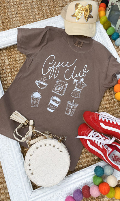 Coffee Club Comfort Color Graphic T-Shirt