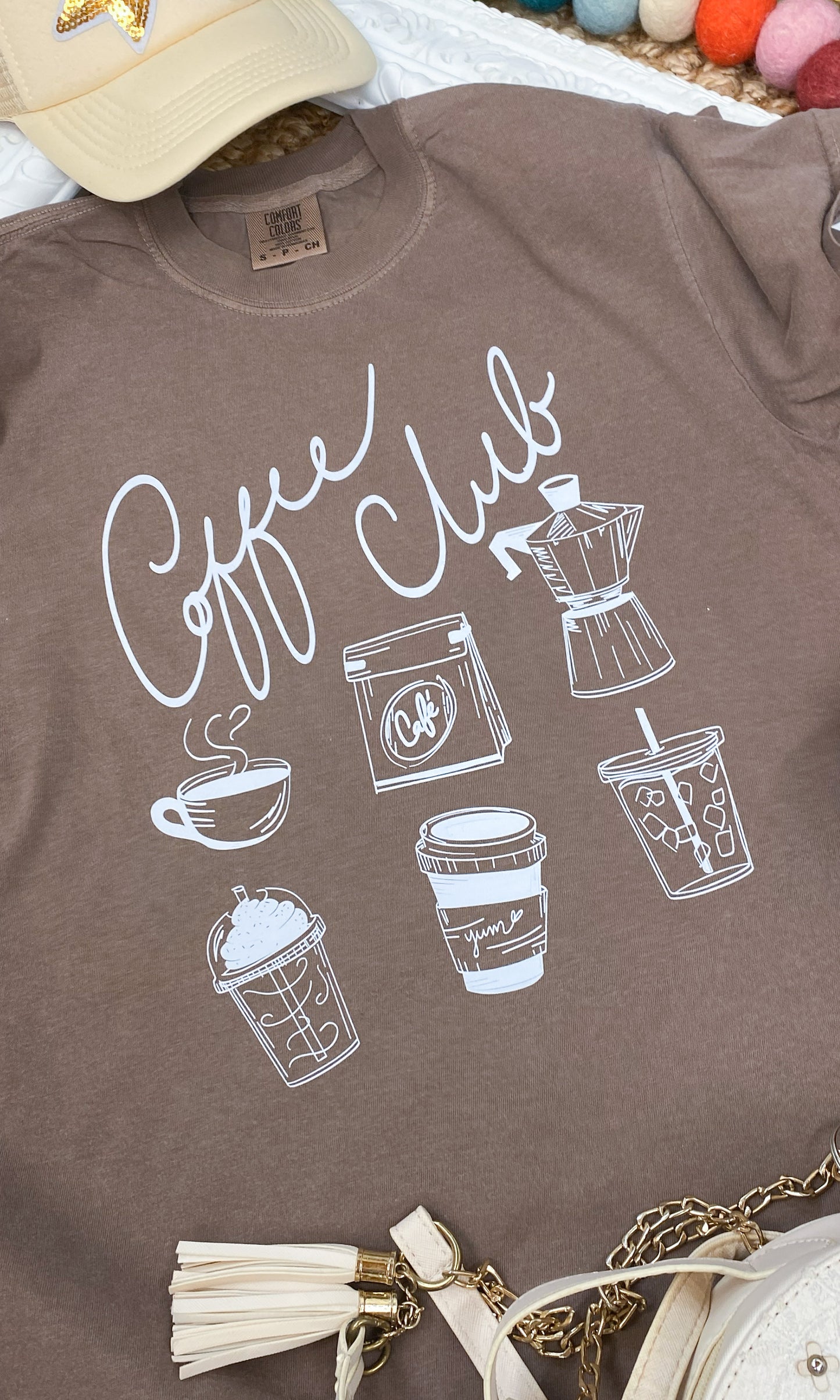 Coffee Club Comfort Color Graphic T-Shirt