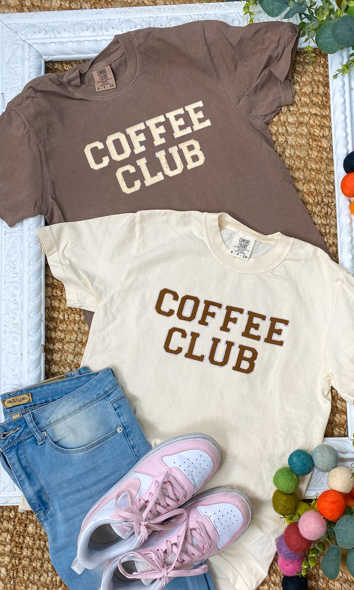 Coffee Club Soft Chenille Comfort Color Graphic T-Shirt
