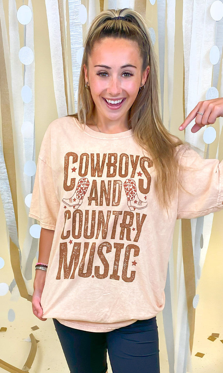 Cowboys and Country Music Mineral Washed Graphic Shirt