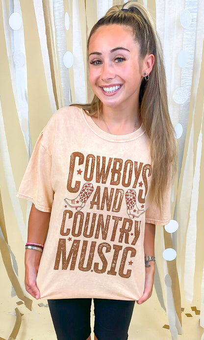 Cowboys and Country Music Mineral Washed Graphic Shirt