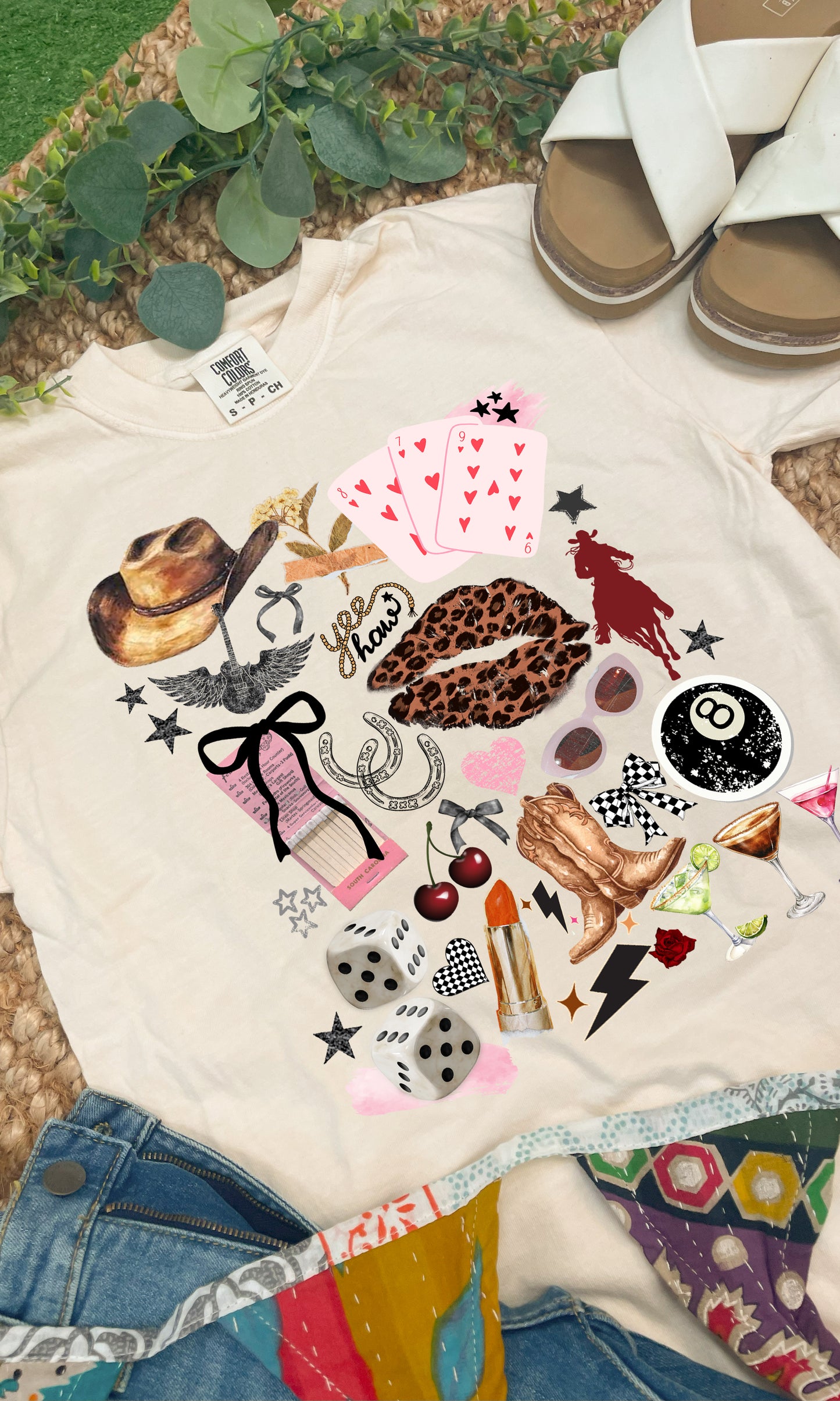 Cowgirl Things Collage Comfort Color Graphic T-Shirt