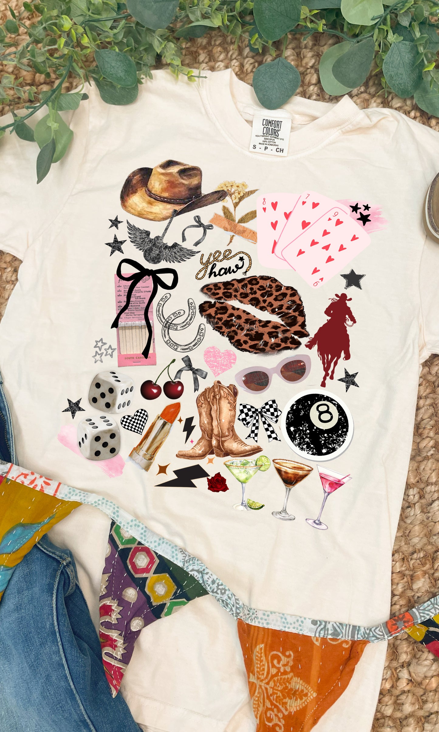 Cowgirl Things Collage Comfort Color Graphic T-Shirt