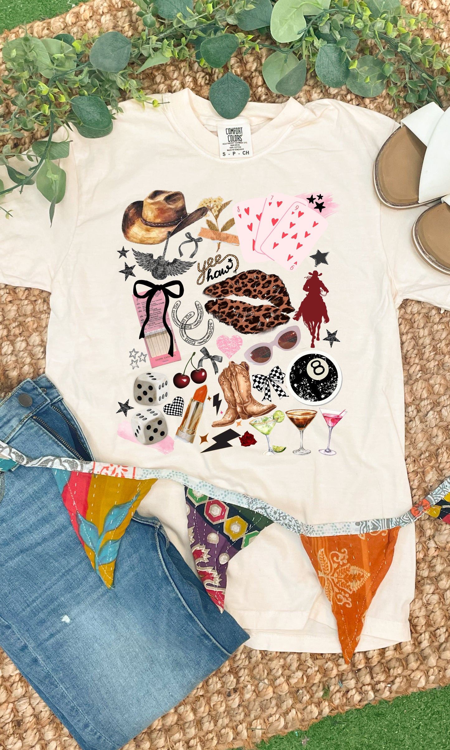 Cowgirl Things Collage Comfort Color Graphic T-Shirt