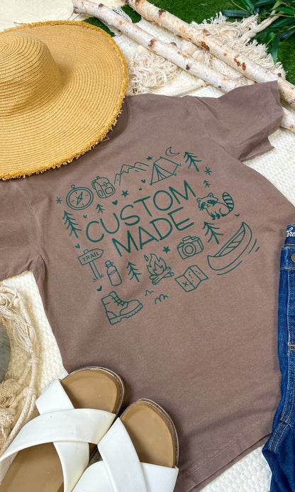 Custom Adventure Awaits Comfort Color Graphic T-Shirt