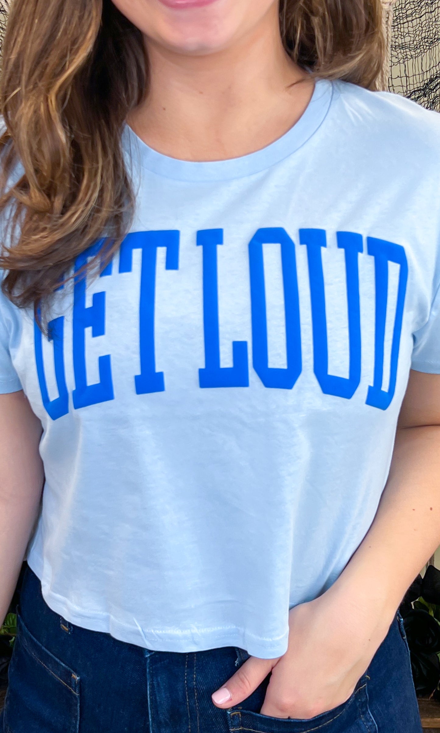 Custom Arched Puff Graphic Crop Top