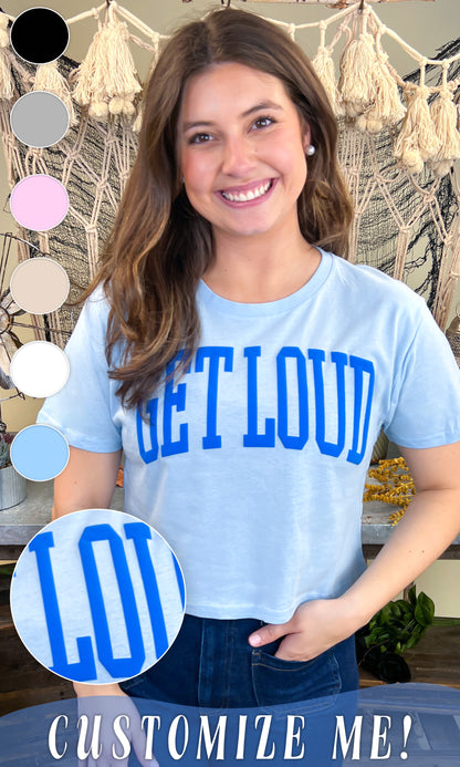 Custom Arched Puff Graphic Crop Top