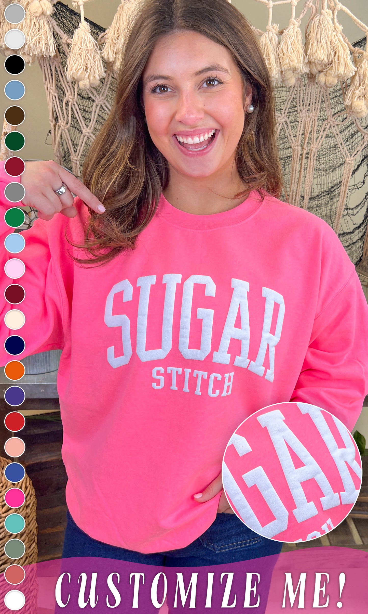 Custom Arched Puff Graphic Sweatshirt