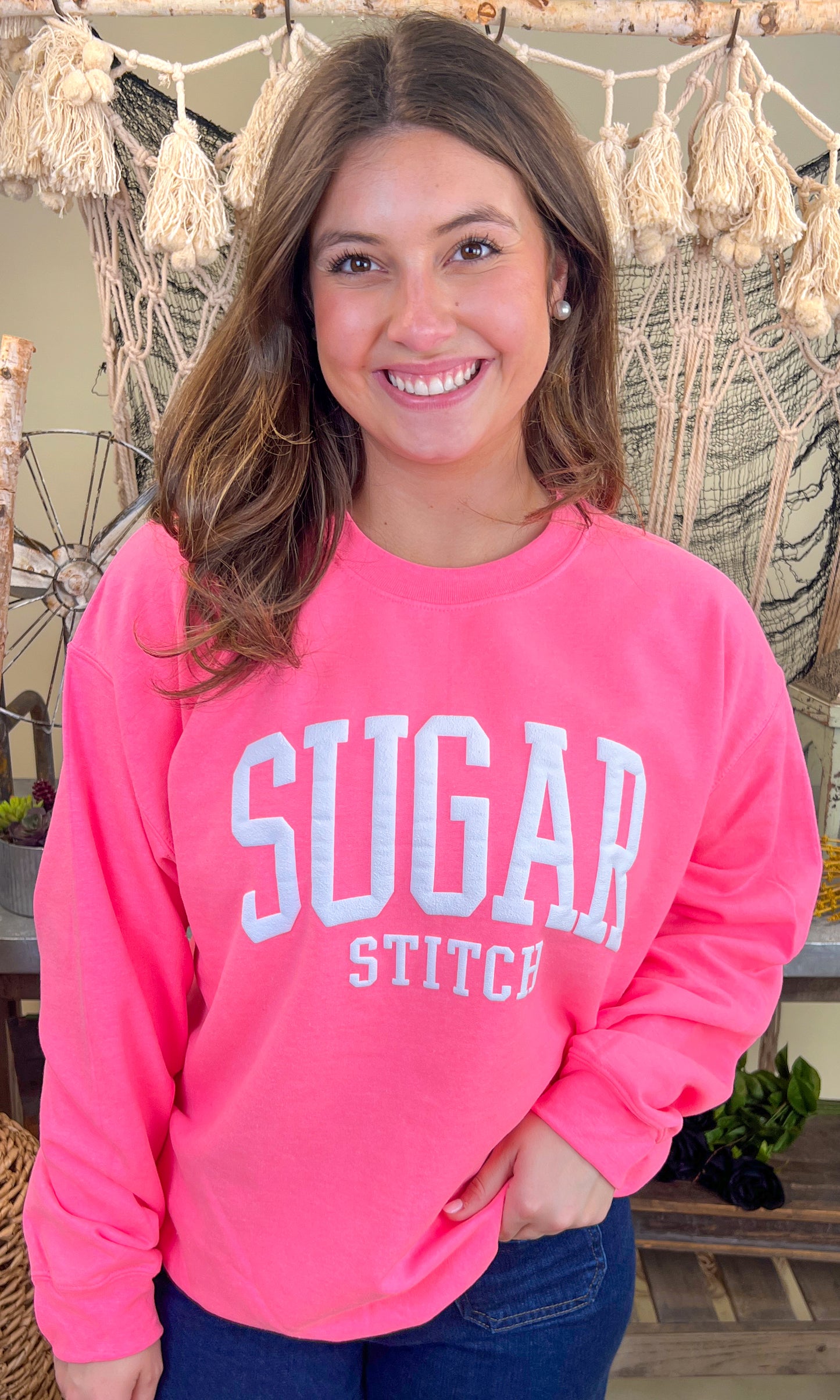 Custom Arched Puff Graphic Sweatshirt