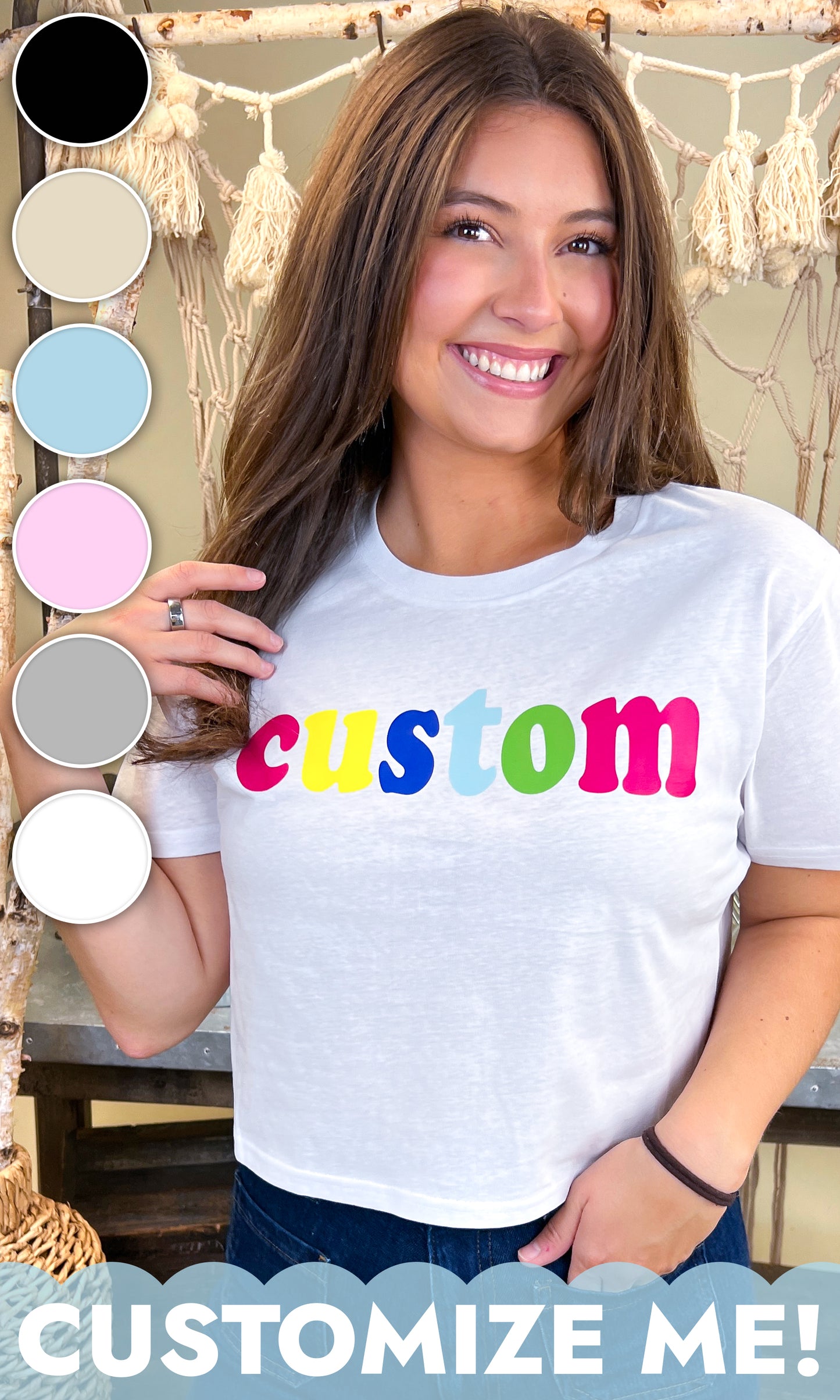 Custom Cooper Graphic Crop Top T-Shirt