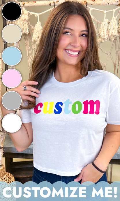 Custom Cooper Graphic Crop Top T-Shirt