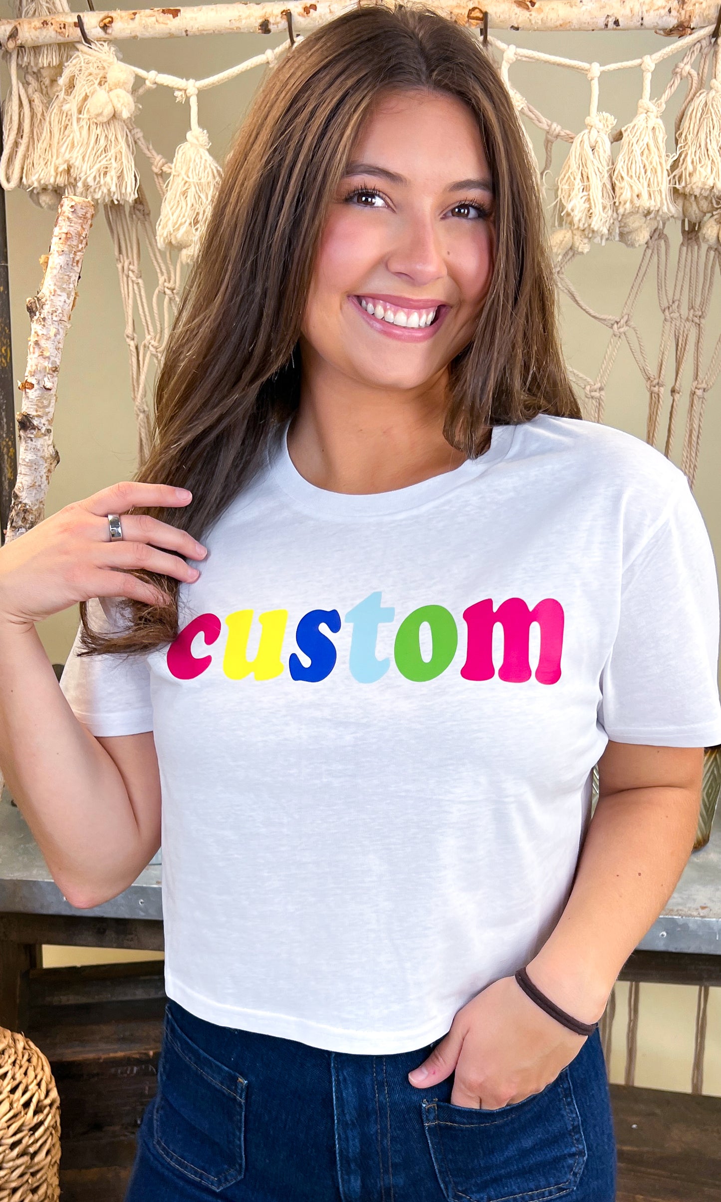 Custom Cooper Graphic Crop Top T-Shirt