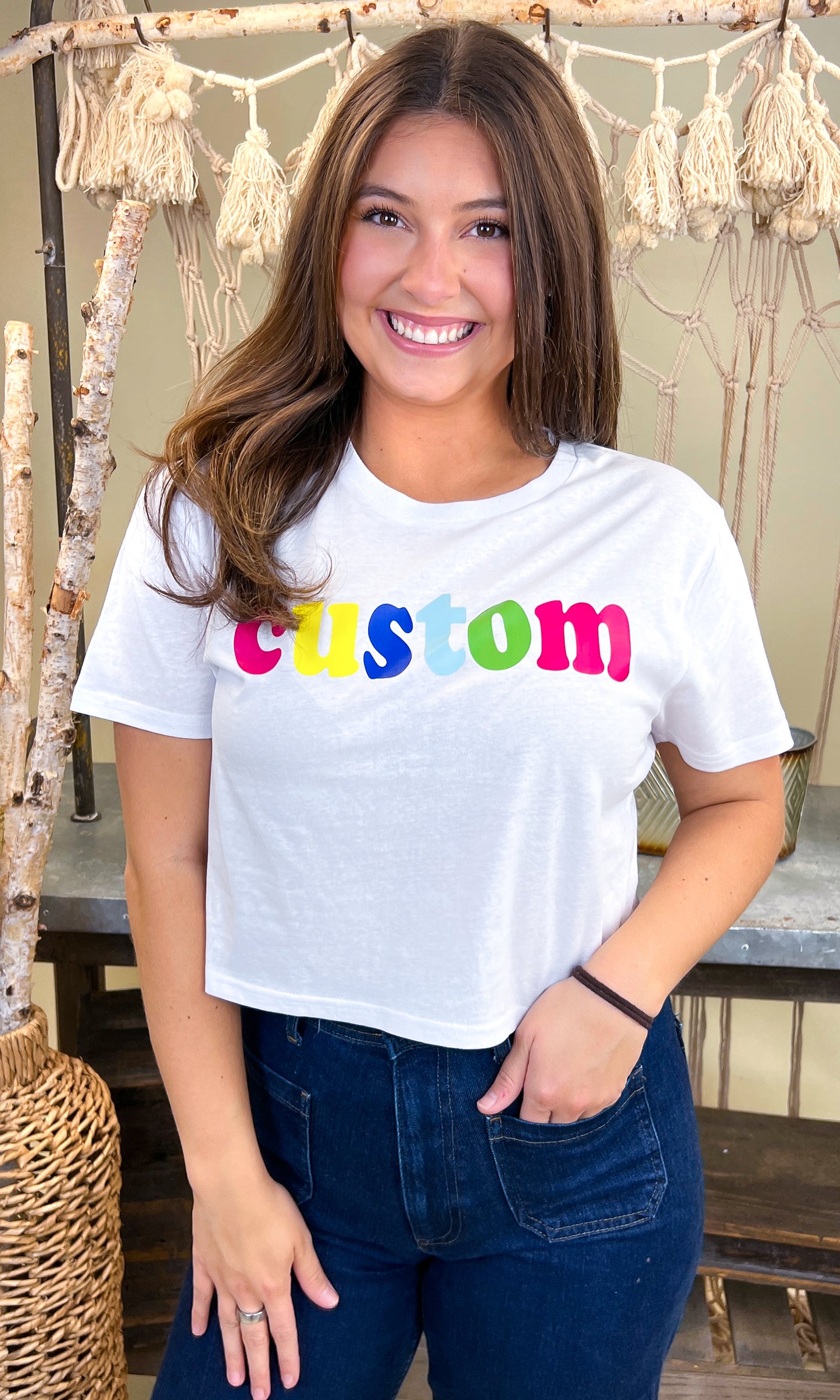 Custom Cooper Graphic Crop Top T-Shirt